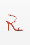 alexander wang dome 105 water snake strappy slide sandal bright red