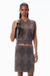 Alexander Wang brown crystal hotfix wool-blend argyle vest