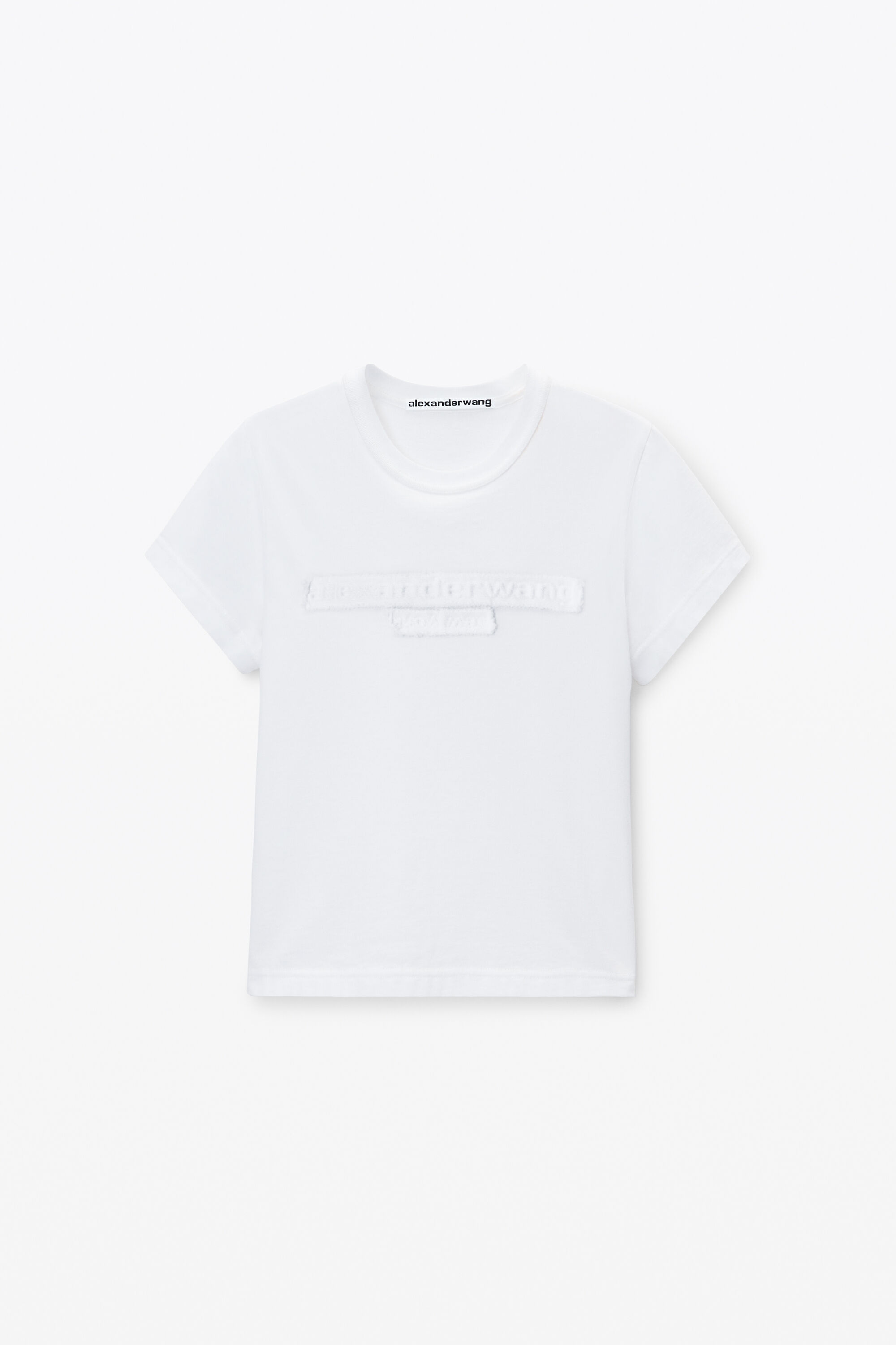 Tシャツ・カットソー Alexander Wang 1CC3251103 Shirts Shrunken logo tee PUFF LOGO SHRUNKEN TEE IN COTTON JERSEY in WHITE