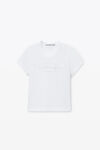 Alexander Wang white distressed logo shrunken tee in cotton jersey