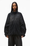 Alexander Wang fog crease wash 褶皱印花棉质汉麻平纹针织布机车夹克