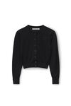alexander wang 超细美利奴羊毛徽标短款开衫 black