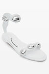 alexander wang dome goatskin leather sandal  optic white