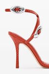 alexander wang dome 105 water snake strappy slide sandal bright red