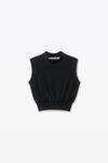 Alexander Wang black custom 3d-molded spike cropped tank top