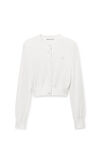 Alexander Wang soft white 徽标装饰粘胶纤维刺绣短款开衫