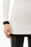 alexander wang 雪尼尔粘胶纤维徽标饰边迷你半身裙 white/black