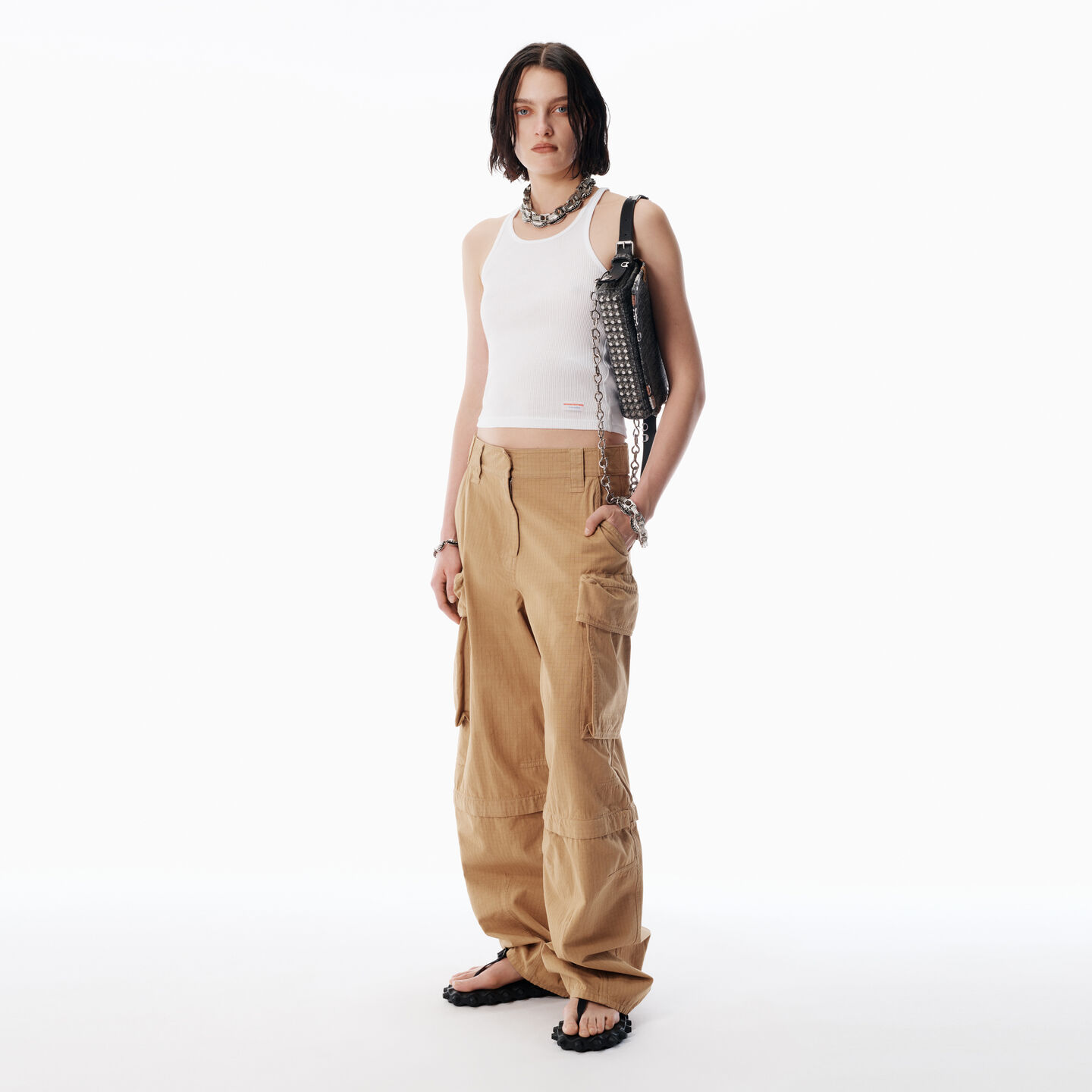Alexander Wang Beige Oversized Cargo Pants