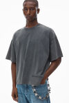 Alexander Wang vintage grey 棉质平纹针织布男士徽标装饰 t 恤