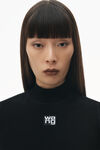 alexander wang 徽标贴饰紧身针织半高领上衣 black