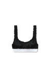 alexander wang ruched bra top in silk charmeuse black