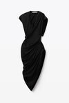 alexander wang asymmetrical tshirt dress in silky jersey black