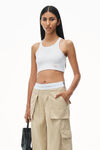 Alexander Wang feather mid-rise cargo rave pants in cotton twill