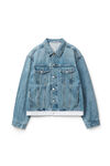 LOGO TRUCKER JACKET IN DENIM