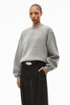 alexander wang puff logo sweatshirt in glitter terry sidewalk