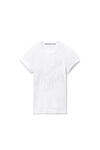 Alexander Wang white crystal hotfix tee in ribbed jersey