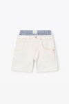 alexander wang layered boxer boy shorts in denim moonshine