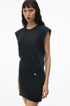 Alexander Wang washed jet black tapered minidress in classic terry