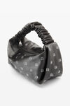alexander wang 缎面烫钻 scrunchie 迷你手袋 smoked pearl