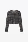 Alexander Wang eiffel tower digital animal-print crewneck cardigan in chenille