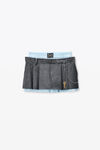 Alexander Wang grey melange/oxford blue minigonna grigia in misto lana
