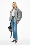 alexander wang fly high-rise stacked jean in denim vintage medium indigo