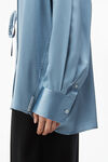 alexander wang double layered top in silk dark iris