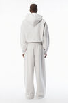 Alexander Wang light heather grey 水晶烫钻装饰抽绳灰色棉质毛圈布运动裤