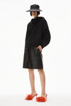 alexander wang puff logo hoodie in structured terry black