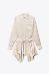 Alexander Wang ivory ivory silk charmeuse pre-styled double shirtdress