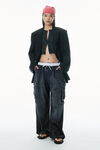 Alexander Wang washed jet black pre-styled ripstop cargo pants