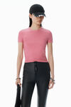 Alexander Wang lotus pink logo jacquard shrunken baby tee