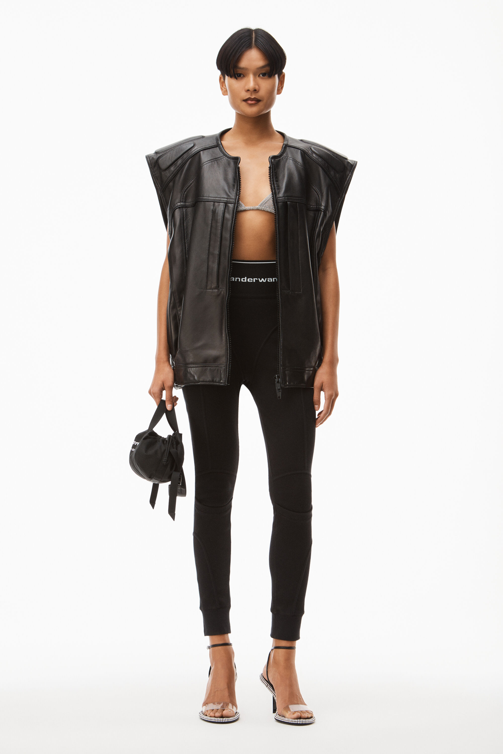 alexanderwang LOGO ELASTIC LEGGING IN 