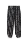 alexander wang デニム ロゴプリント ジョガーパンツ  grey aged/white