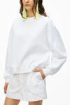 alexander wang puff logo sweatshirt in structured terry white