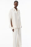 Alexander Wang ivory ivory silk slashed sleeve shirt