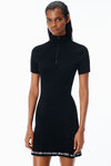 Alexander Wang black ribbed short-sleeve dress