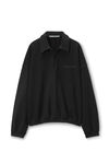 Alexander Wang black puffed logo oversized polo top in cotton