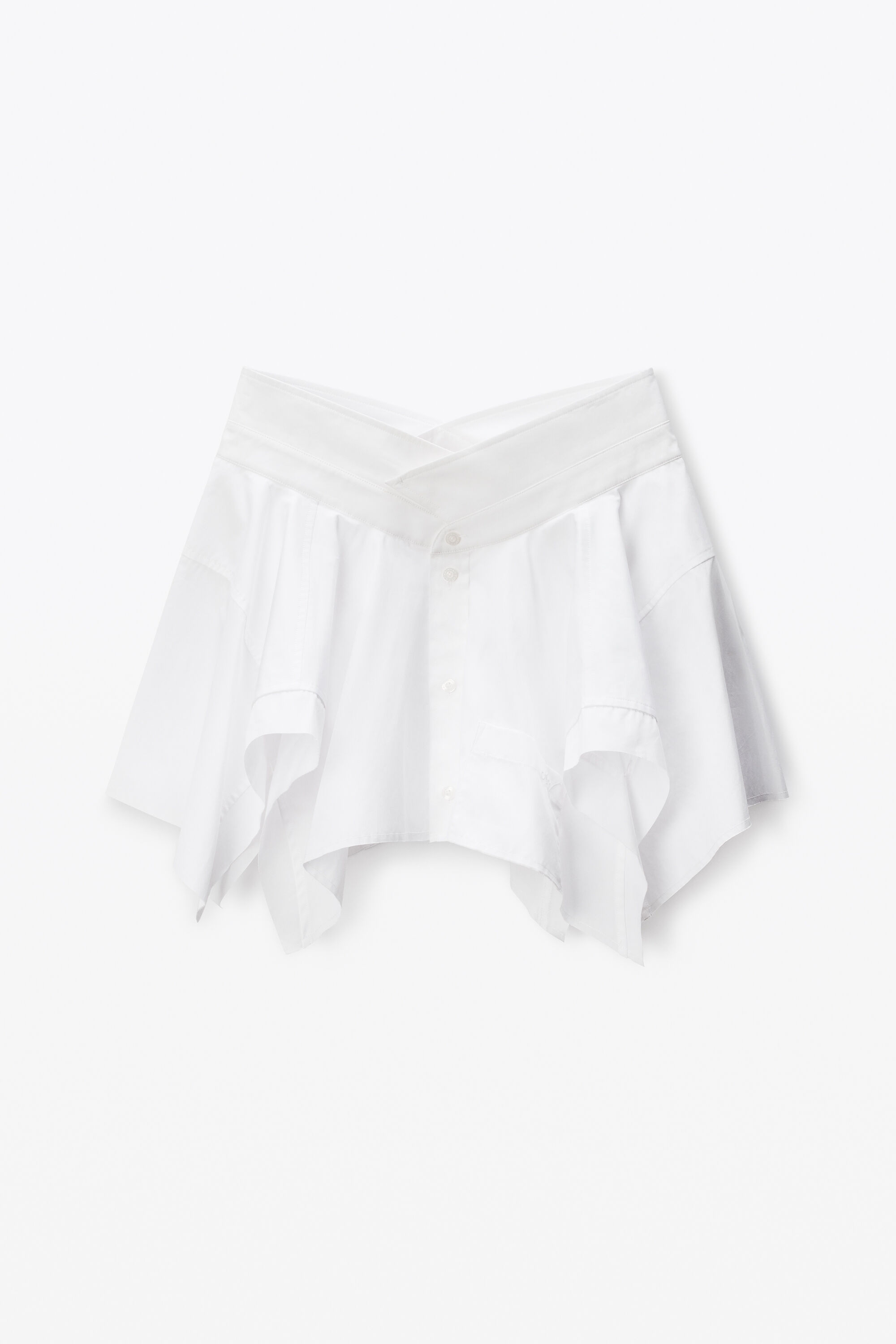 White Deconstructed Cotton Skirt in WHITE | alexanderwang®