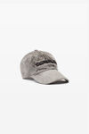 Alexander Wang weathered grey 3d 로고 자수 플록 데님 캡