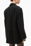alexander wang giacca monopetto con dettagli trasparenti termoapplicati black
