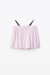 alexander wang frayed boxer in stripe oxford light pink/white