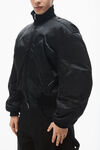 Alexander Wang black unisex bomber jacket in sateen