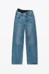 Alexander Wang vintage medium indigo pre-styled denim jeans with asymmetrical lace waistband
