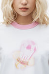 Alexander Wang white/pink 棉质平纹针织布 sugar baby ringer t 恤
