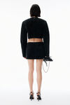 Alexander Wang black 黑色气泡纹理天鹅绒短款夹克