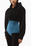 alexander wang 丝绒短款拉链连帽衫 black