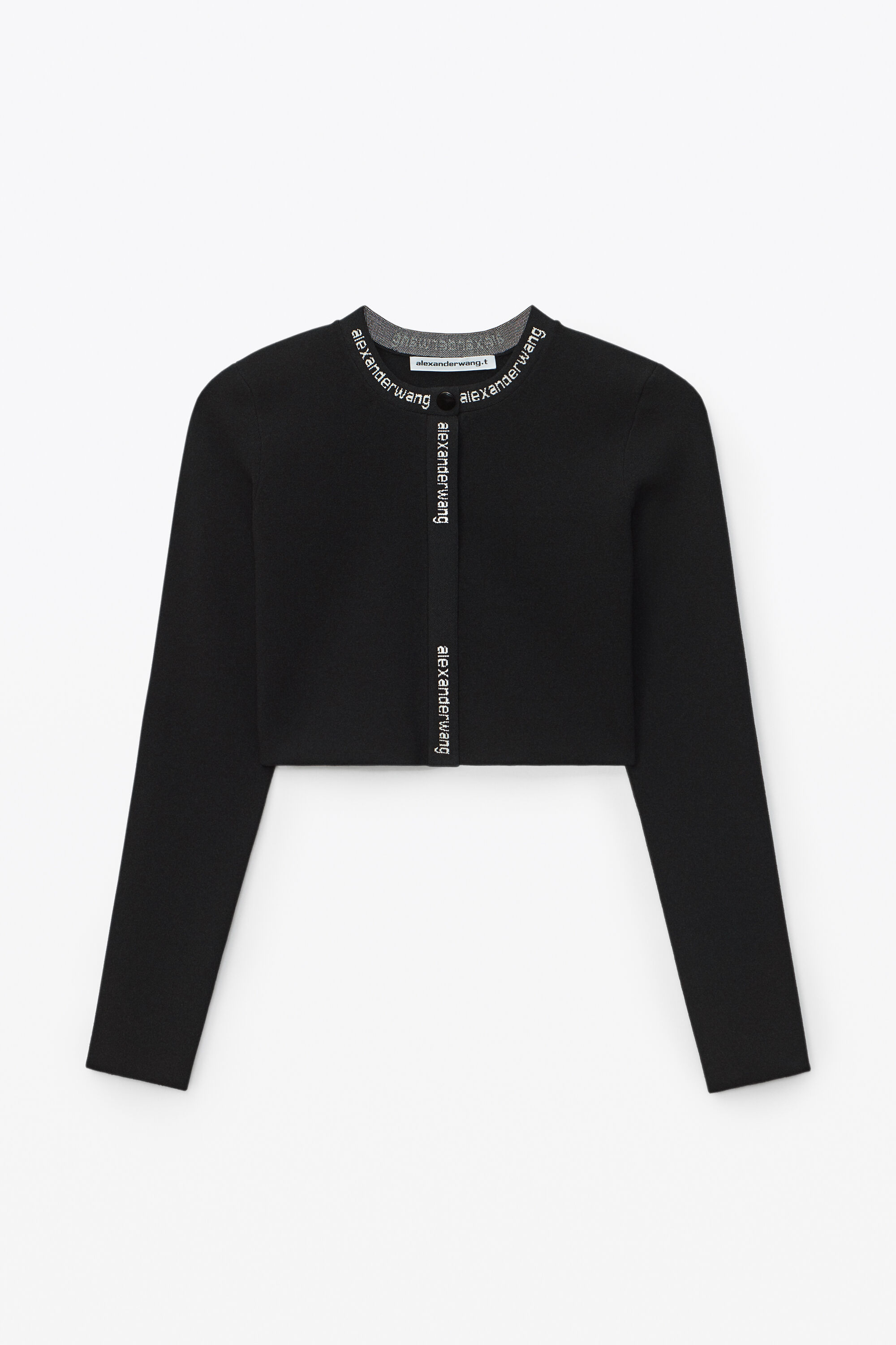 Alexanderwangストレッチニットロゴジャカードショートスリーブtシャツ