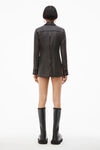 alexander wang crystal pinstripe shirt in silk charmeuse black