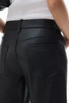 Alexander Wang black ez - mid rise relaxed straight pant in primal nappa lambskin leather